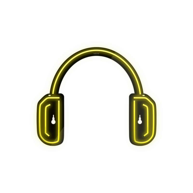 چراغ دیواری نئون دیزاین طرح Headphone-BL_YL