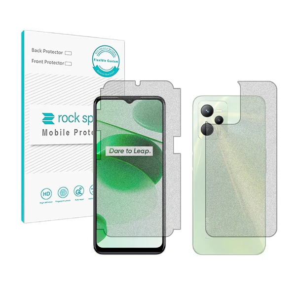محافظ صفحه نمایش مات راک اسپیس مدل HyMTT مناسب برای گوشی موبایل ریلمی C35 به همراه محافظ پشت گوشی