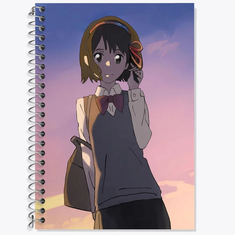 دفتر لغت 50 برگ خندالو مدل میتسویا میامیزو انیمه یورنیم Your Name کد 16288