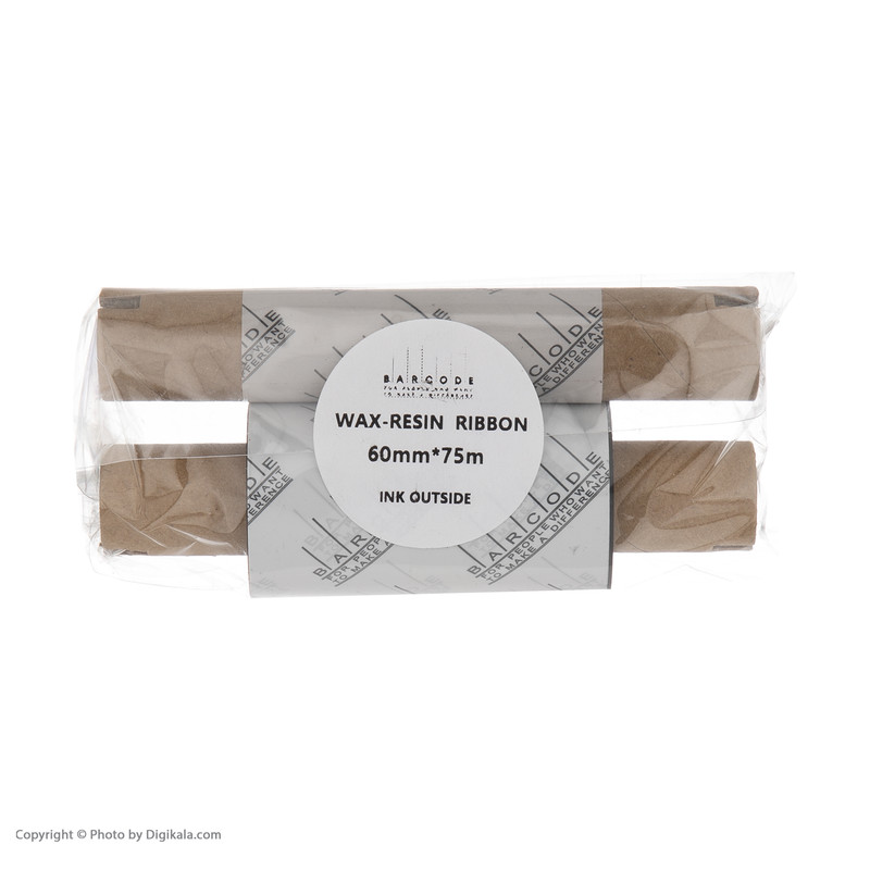 ریبون پرینتر لیبل زن بارکد مدل Wax-Resin 60 mm x 75 m بسته 2 عددی