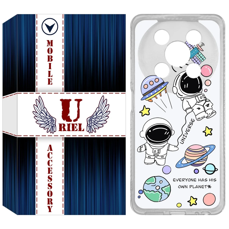 کاور یوریل مدل Clear کد 25 طرح فضانوردان مناسب برای گوشی موبایل وکال V2 / V2 Lite