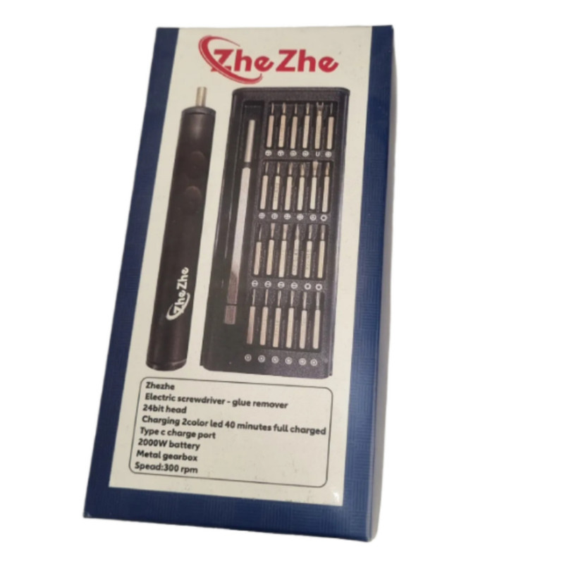 پیچ گوشتی شارژی موبایلی مدل zhezhe-02 مجموعه 24 عددی