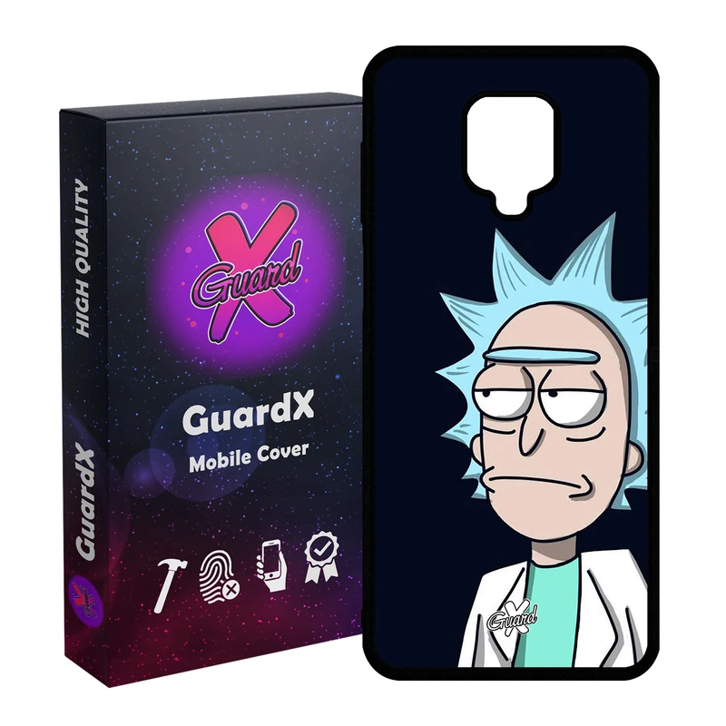 کاور گارد ایکس طرح Rick and Morty مدل Glass10030 مناسب برای گوشی موبایل شیائومی Redmi Note 9S / Note 9 Pro / Note 9 Pro Max