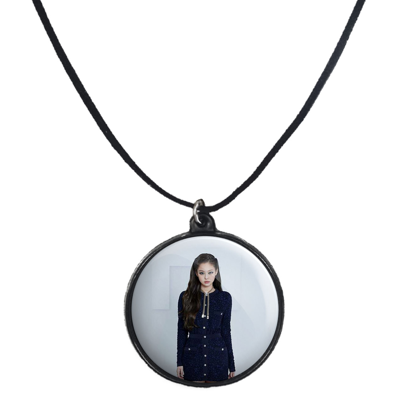 گردنبند پرمانه طرح بلک پینک کد pmb.6751 مدل دو طرفه