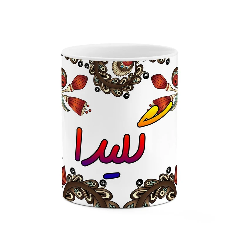 ماگ کاکتی مدل اسم گلیدا طرح سنتی گل و بته کد mgh46831