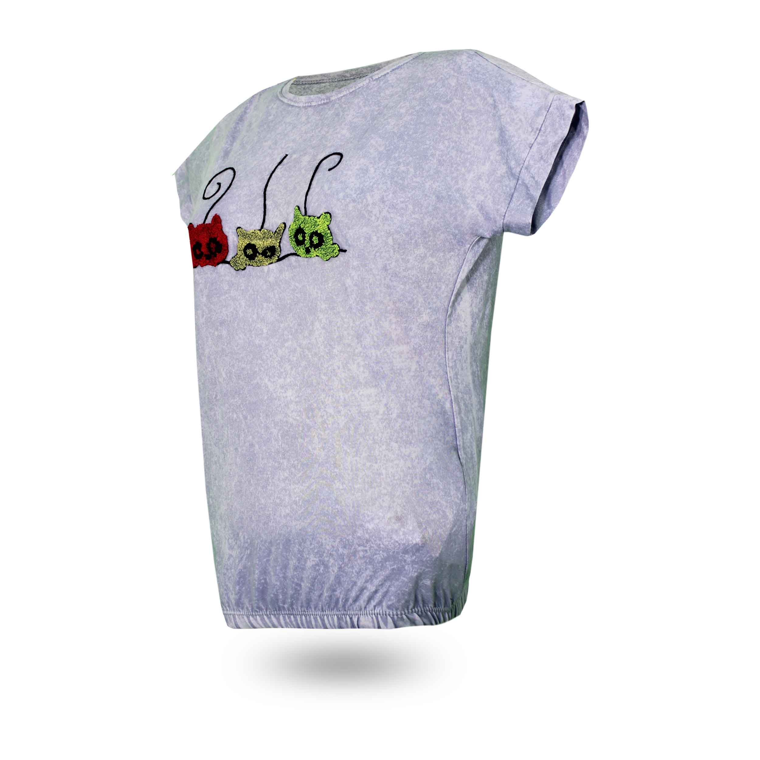 تی شرت آستین کوتاه زنانه مدل سه گربه 16