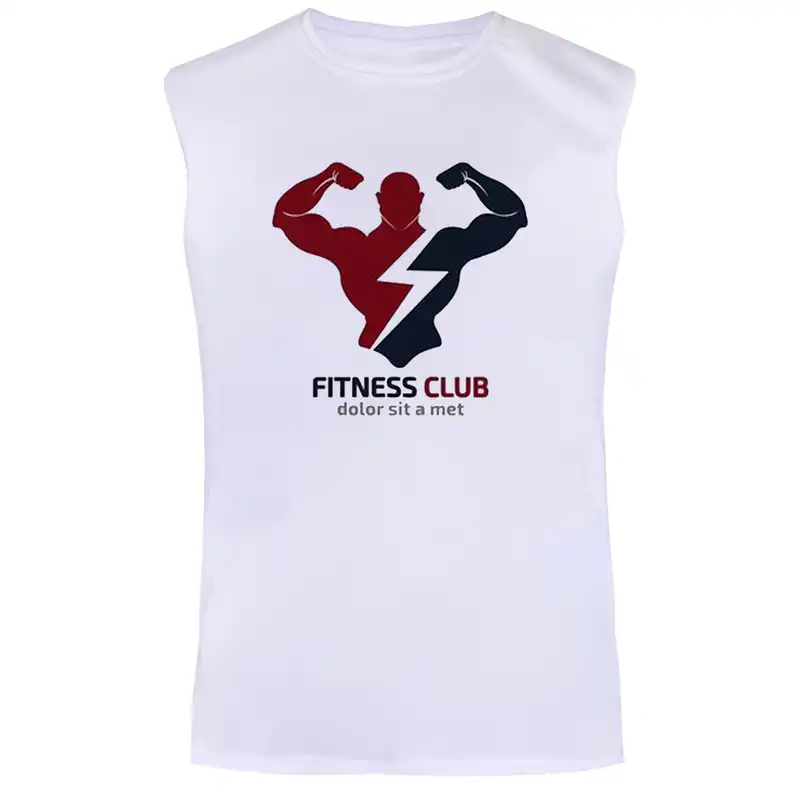 تاپ مردانه مدل بدنسازی  کد BA525  رنگ سفید