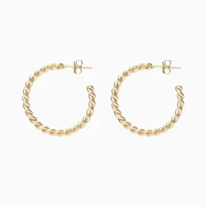 گوشواره طلا 18 عیار زنانه قیراط طرح دایره کد GH6130