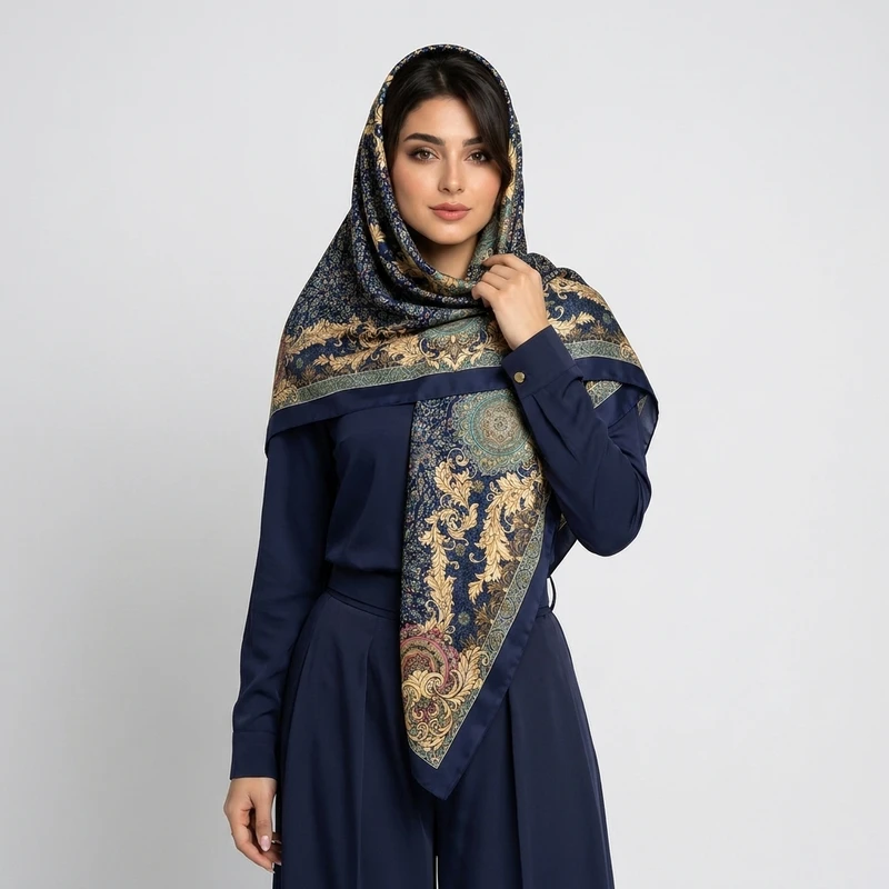 روسری زنانه مدل شرقی شاه‌نشین کد 8469