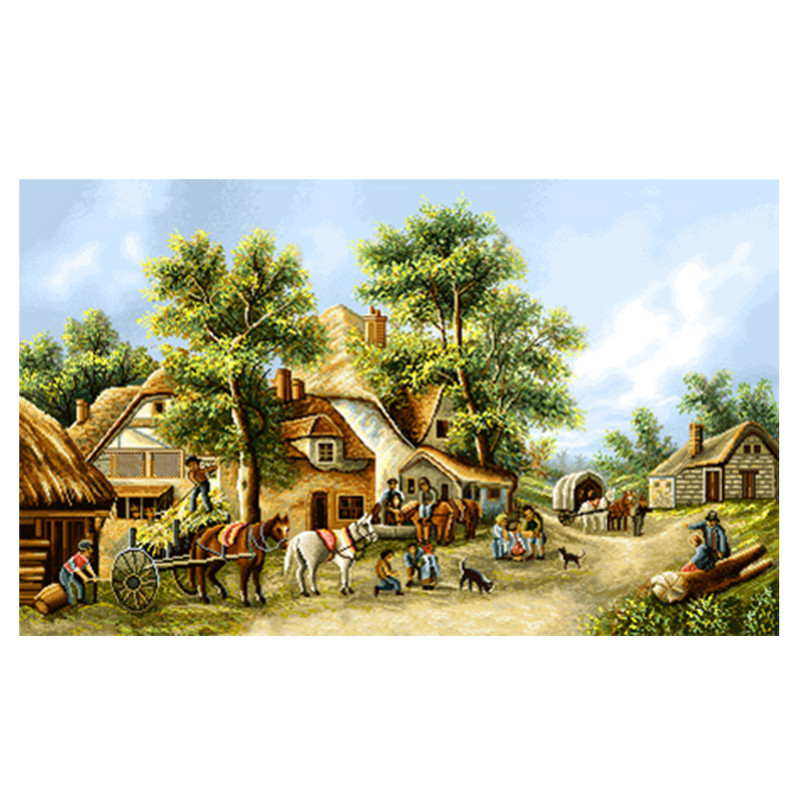 نخ و نقشه تابلوفرش طرح منظره کد 23174