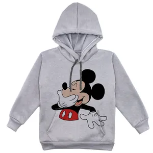 هودی پسرانه مدل میکی موس F214 رنگ طوسی