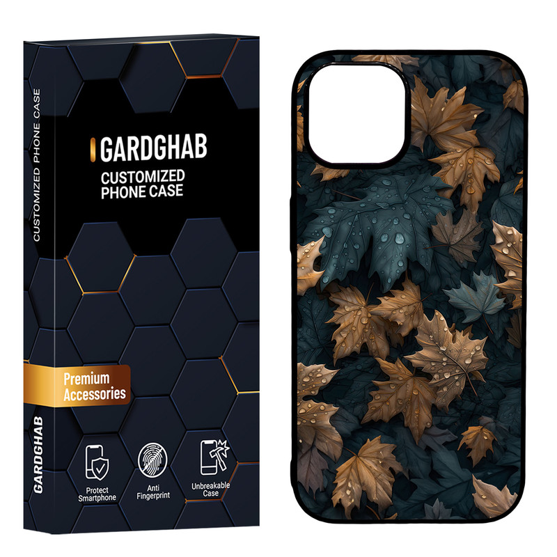 کاور گارد قاب مدل دور ژله ای پشت گلس برگ مناسب برای گوشی موبایل اپل iPhone 15 