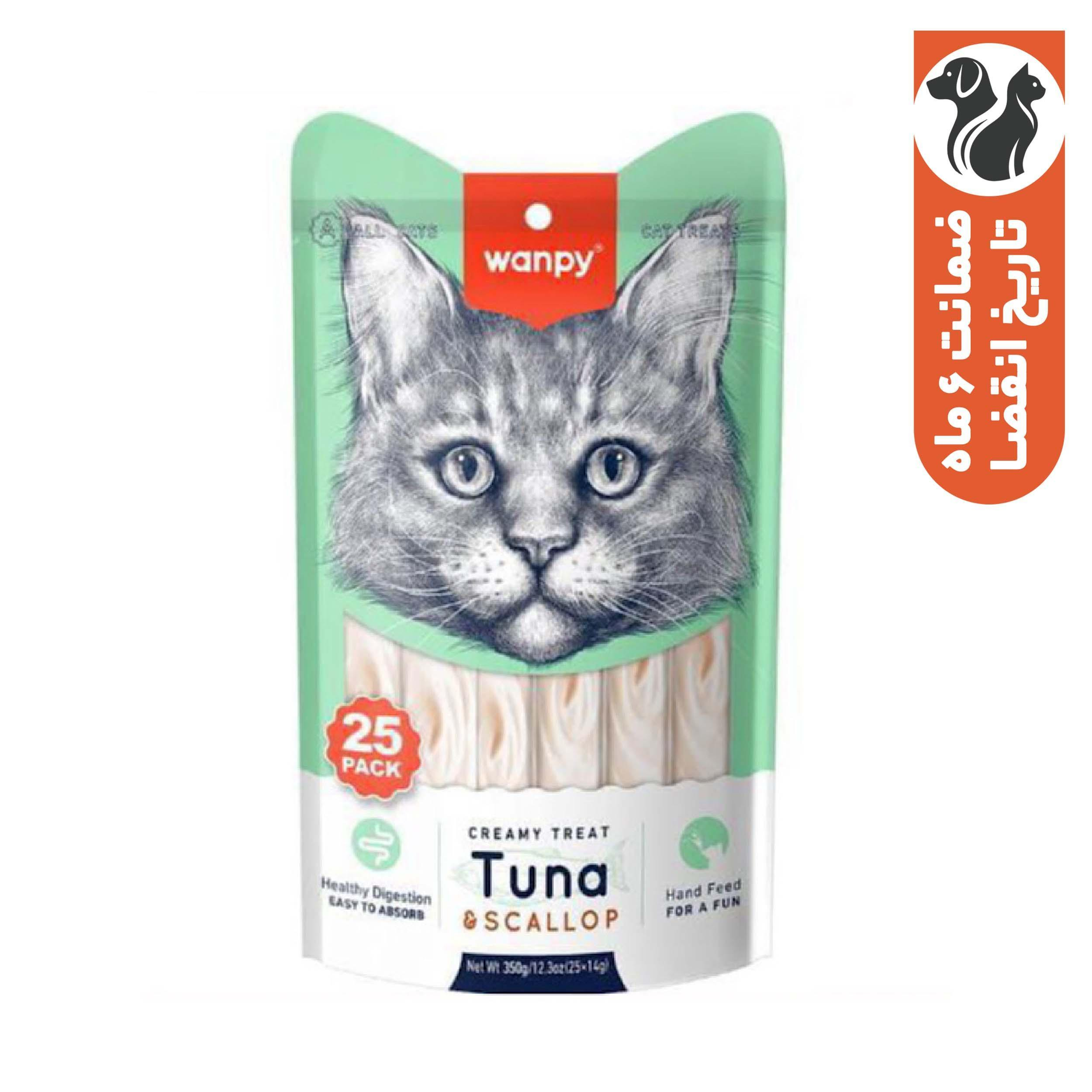 بستنی گربه ونپی مدل europe series طعم ماهی تن بسته 24 عددی وزن  350 گرم