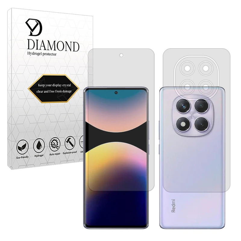 محافظ صفحه نمایش مات دیاموند مدل Tough مناسب برای گوشی موبایل شیائومی Redmi Note 14 Pro 4G به همراه محافظ پشت گوشی