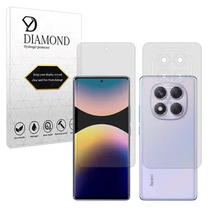 Diamond Matte model Tough screen protector suitable for Xiaomi Redmi Note 14 Pro 4G mobile phone along with the back of the phone