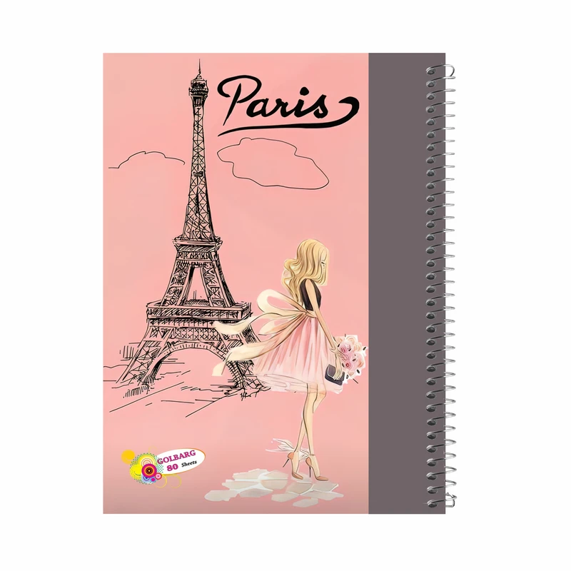 دفتر مشق 80 برگ گلبرگ مدل دخترانه پاریس کد 3069