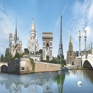 پوستر دیواری سه بعدی مدل منظره شهری ایفل DVRF1757