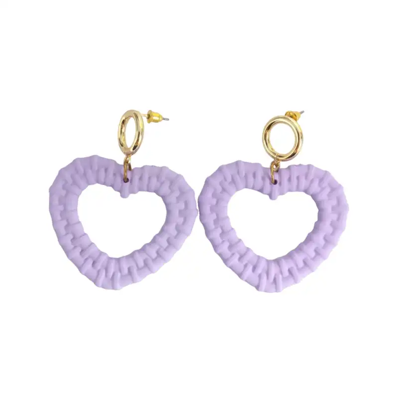 گوشواره زنانه مدل قلب حصیری