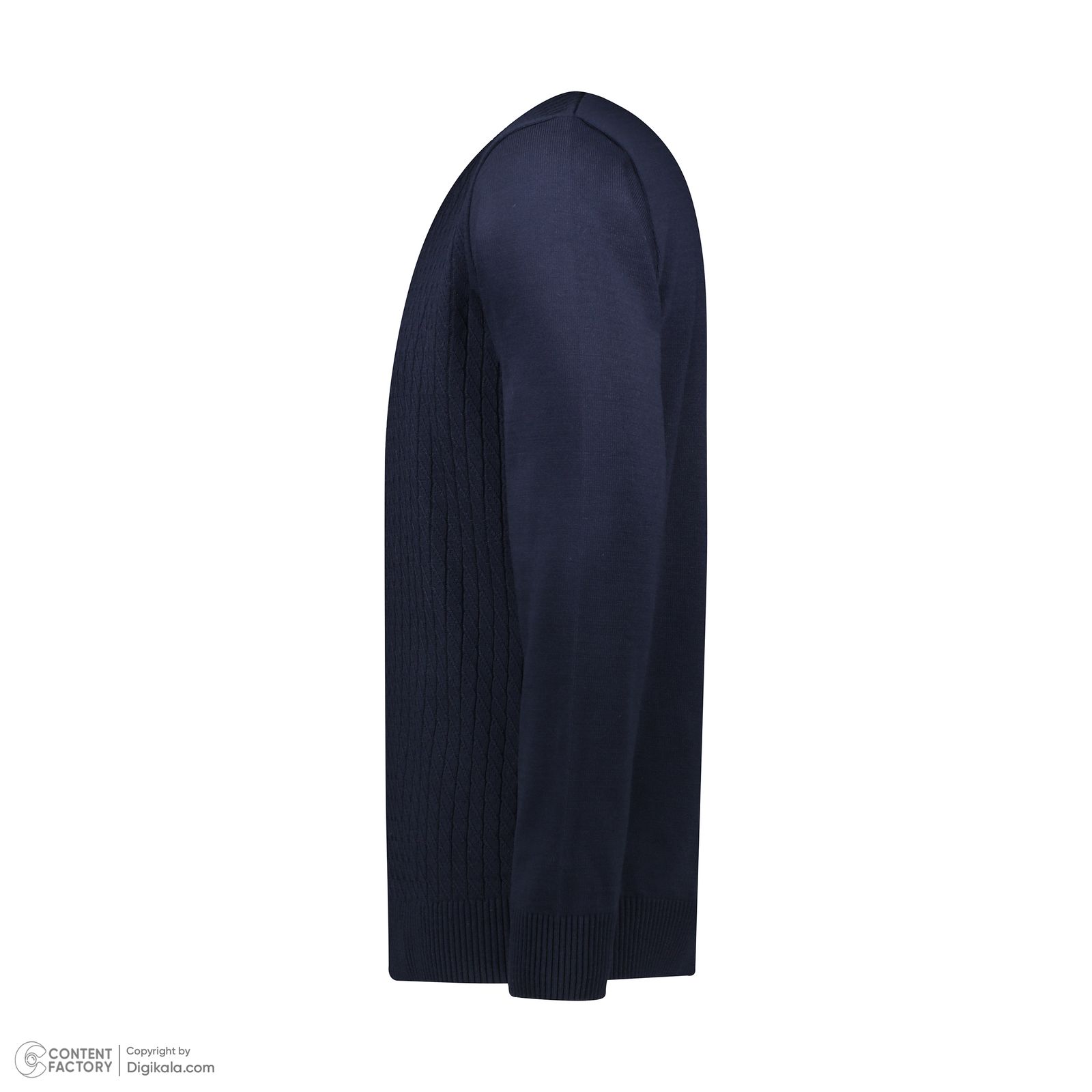 پلیور مردانه تریکو پاییزان مدل ARN یقه هفت رنگ سرمهای - - 4