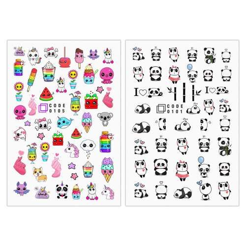 برچسب لنز ناخن مدل فانتزی مجموعه 2 عددی 