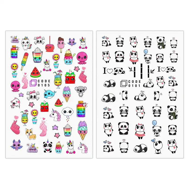 برچسب لنز ناخن مدل فانتزی مجموعه 2 عددی