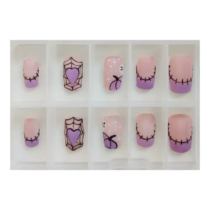 ناخن مصنوعی مدل هالووین بسته ده عددی