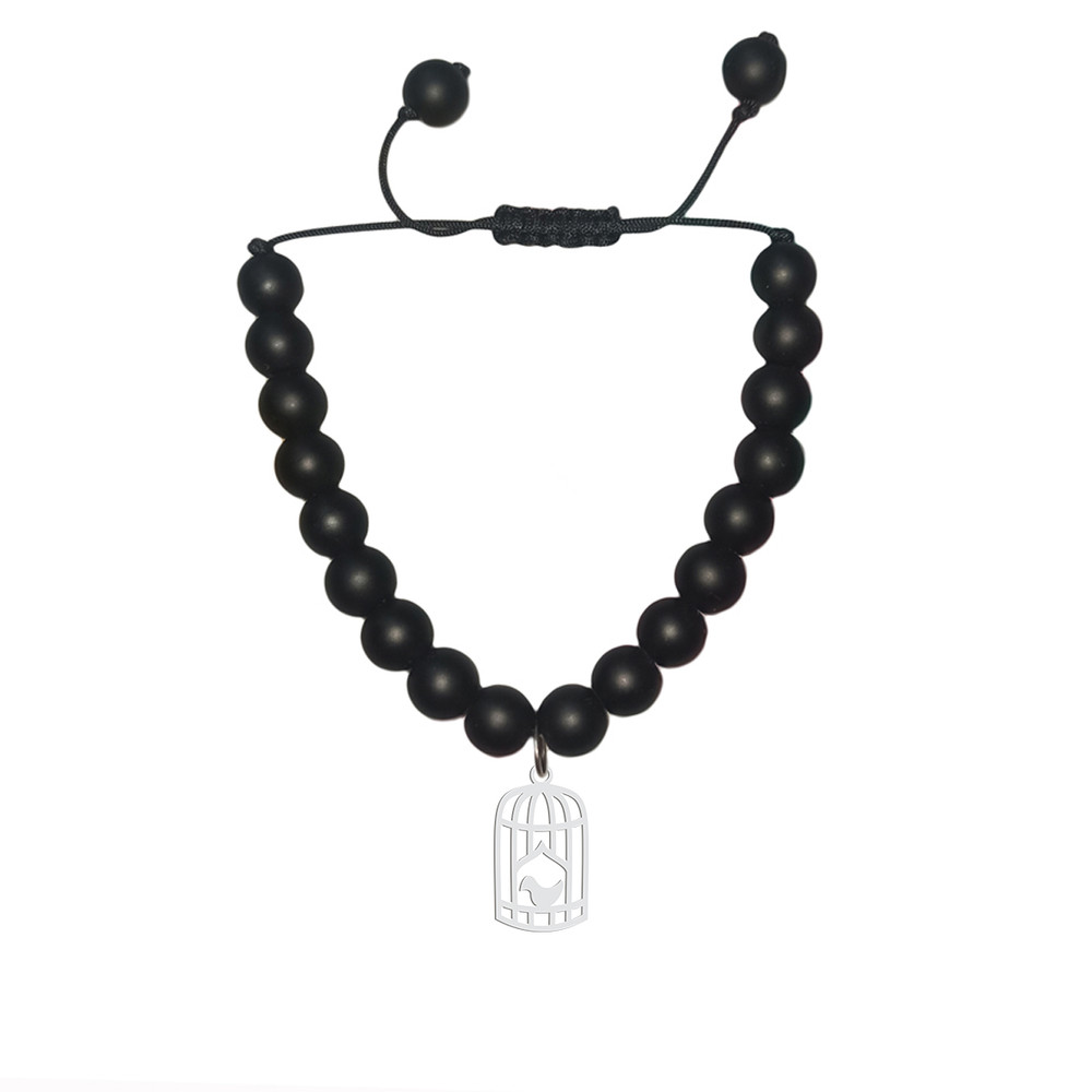 دستبند نقره هایکا طرح قفس و مرغ آمین مدل n.ha1-109 دستبند نقره هایکا طرح قفس و مرغ آمین مدل n.ha1-109