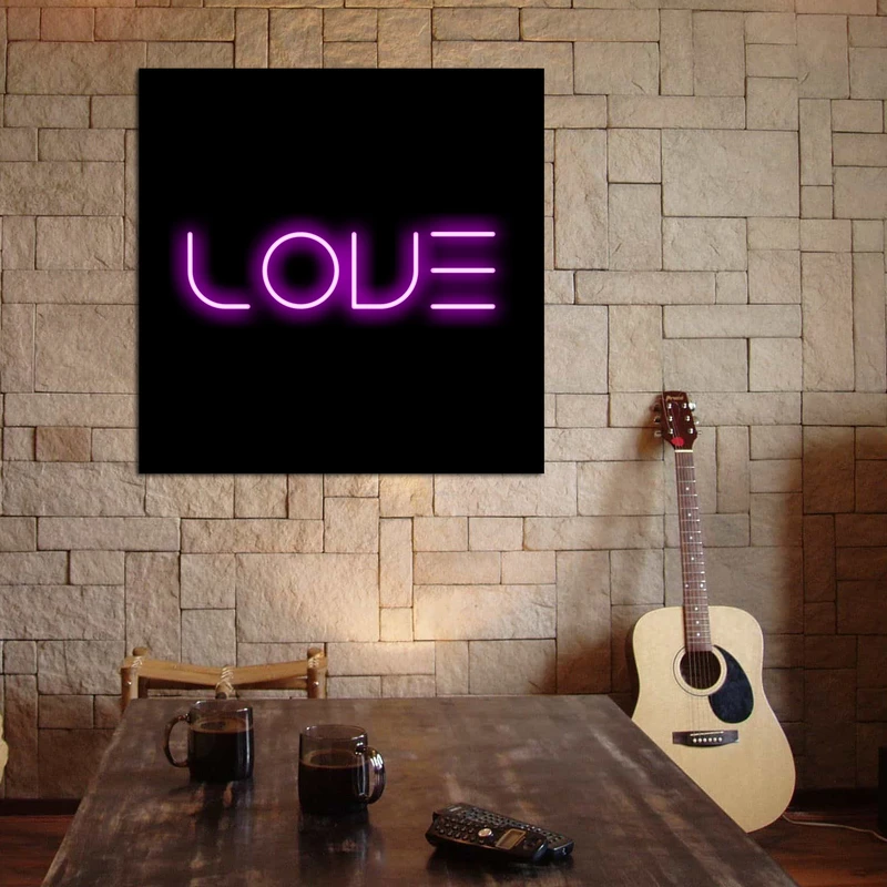 تابلو شاسی مدل نئون طرح Love کد 2
