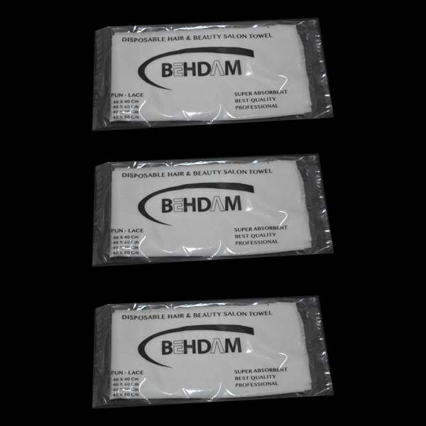 حوله یکبار مصرف بهدم مدل 30 سایز 40x80 سانتی متر بسته 3 عددی