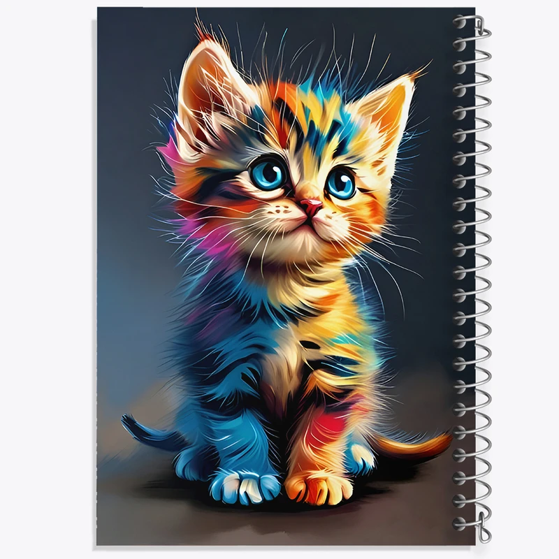 دفتر مشق 100 برگ خندالو طرح بچه گربه ی کیوت کد F7086