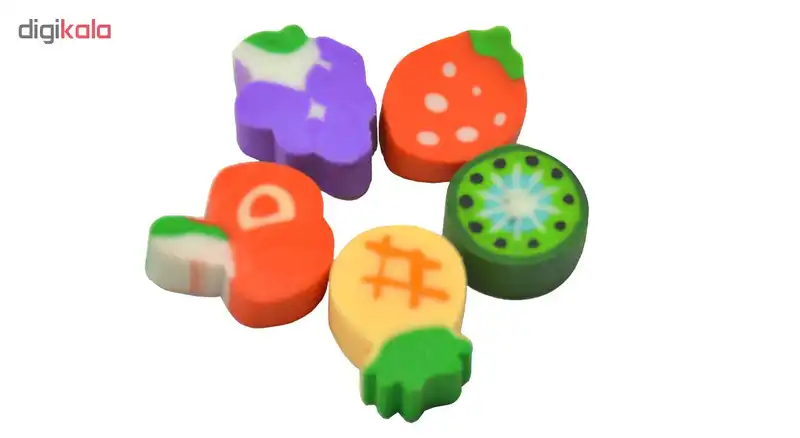 پاک کن طرح میوه کد 3057 بسته 5 عددی
