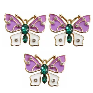 آویز گردنبند زنانه مدل پروانه زیبا نگین دار کد 73 بسته 3 عددی