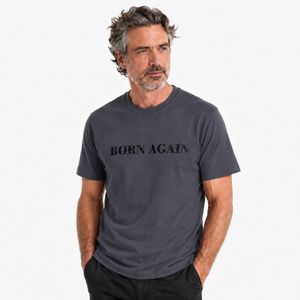 تیشرت آستین کوتاه مردانه پنبه یکرو طرح Born Again کد 35513