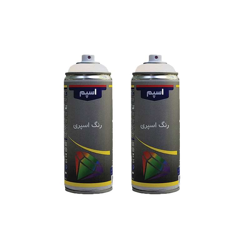 اسپری رنگ سفید براق اسپم مدل sp حجم 300 میلی لیتر مجموعه 2عددی