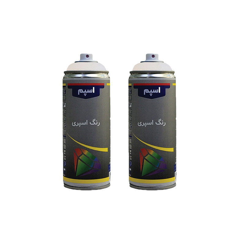 اسپری رنگ سفید براق اسپم مدل sp حجم 300 میلی لیتر مجموعه 2عددی