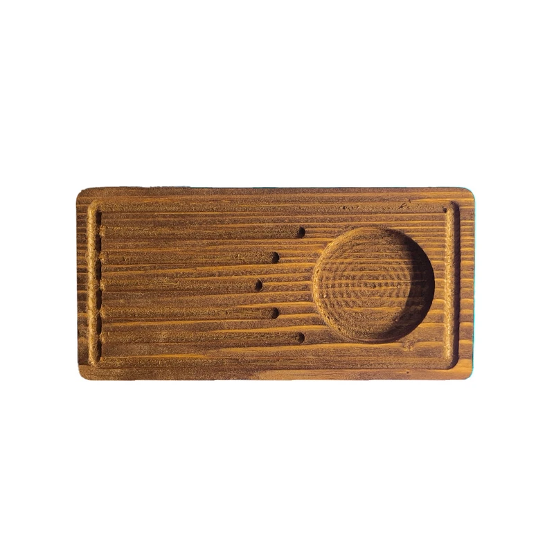 زیر لیوانی مدل چوبی طرح شیاردار کد 1012