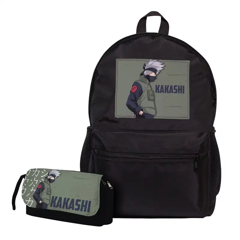 کوله پشتی طرح انیمه ناروتو کاکاشی kakashi به همراه جامدادی
