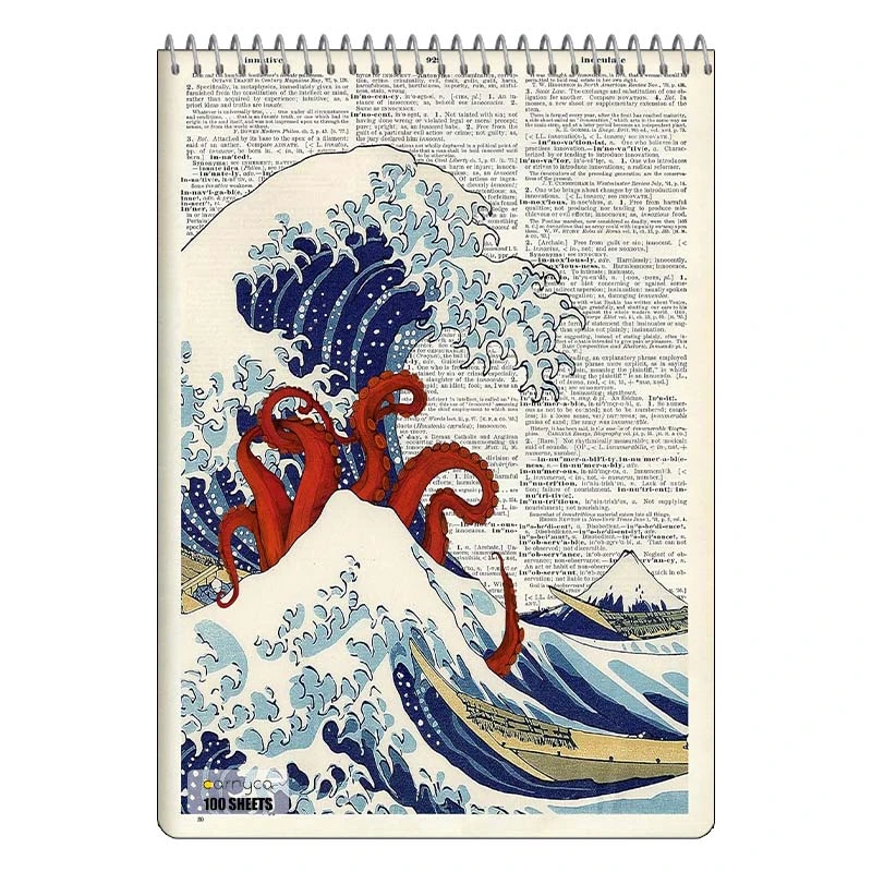 دفتر شطرنجی 100 برگ کارنیکا طرح روزنامه وینتج Vintage Newspaper کد 31889