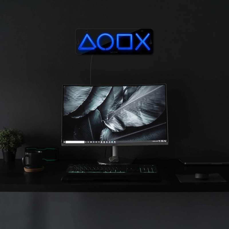 چراغ دیواری نئون دیزاین مدل Ps-Keys-BL_BL