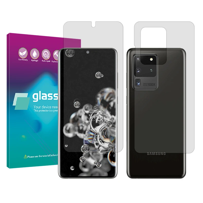 محافظ صفحه نمایش شفاف گلس پرو مدل Resistant مناسب برای گوشی موبایل سامسونگ Galaxy S20 Ultra به همراه محافظ پشت گوشی