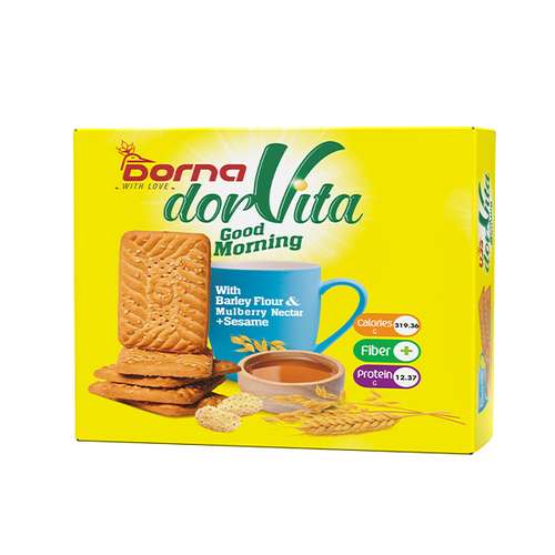 بیسکویت درویتا با آرد جو و شیره توت درنا- 560 گرم بسته 6 عددی