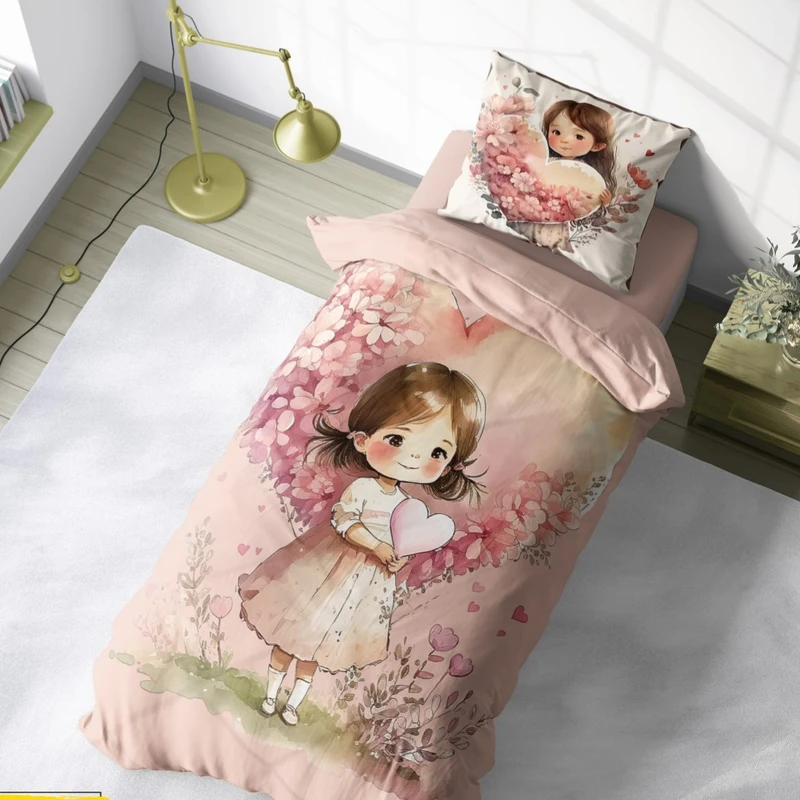 سرویس خواب مدل دخترانه کد ۹۰۵ یک نفره ۴ تکه