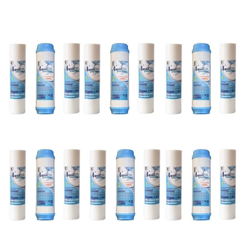 فیلتر دستگاه تصفیه آب آکوا پیورست مدل PP-UDF 10 INCH مجموعه 18 عددی