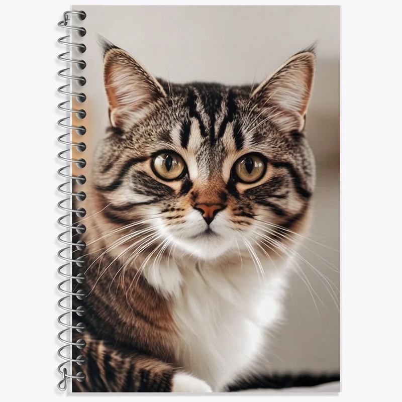 دفتر زبان 50 برگ خندالو مدل دو خط طرح گربه (Cat) کد F1394