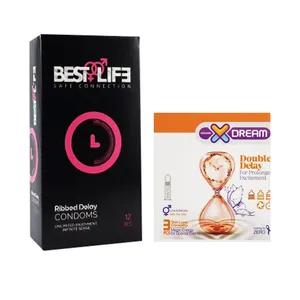 کاندوم بست لایف مدل Ribbed Delay بسته 12 عددی به همراه کاندوم ایکس دریم مدل Double Delay بسته 3 عددی