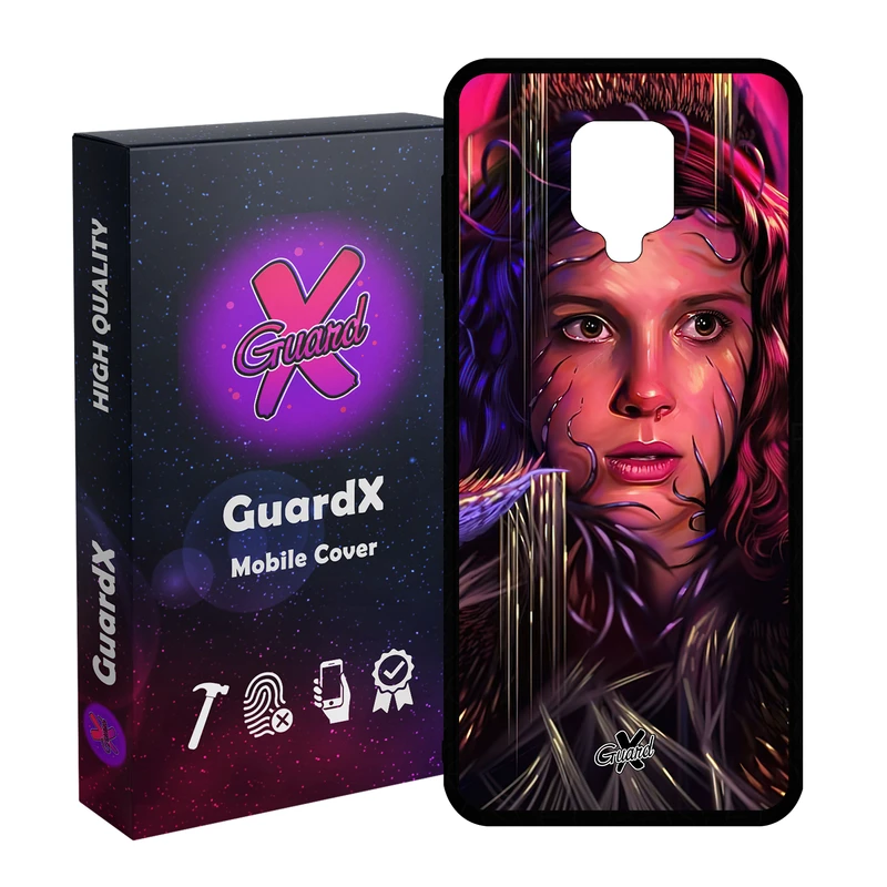 کاور گارد ایکس طرح Stranger Things مدل Glass10462 مناسب برای گوشی موبایل شیائومی Redmi Note9 Pro/Note 9 Pro Max/Redmi Note 9S/MI Poco M2 Pro