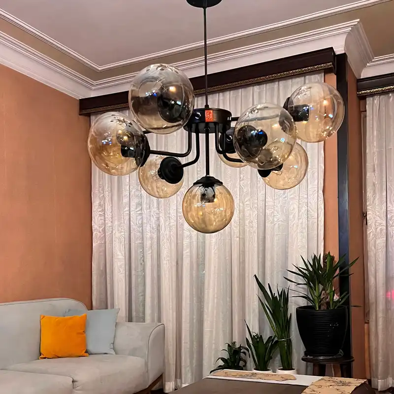 لوستر 9 شعله نورهام مدل مولکولی نوریس