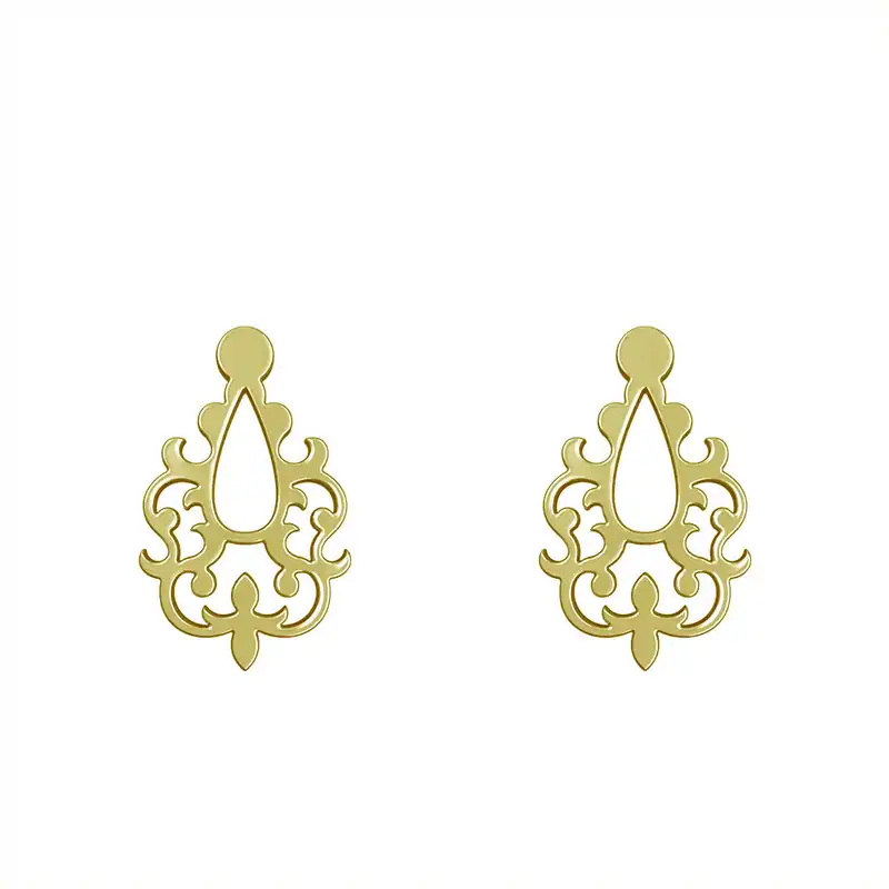 گوشواره طلا 18 عیار زنانه مدوپد مدل هندسی کد GA1-15175