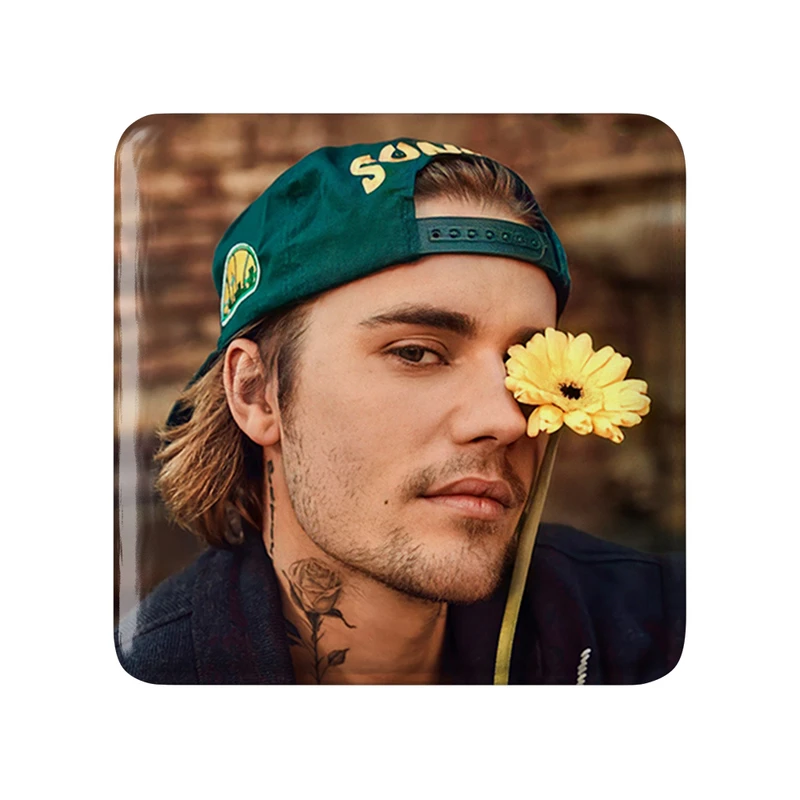مگنت خندالو طرح جاستین بیبر Justin Bieber  مدل مربعی کد 19032