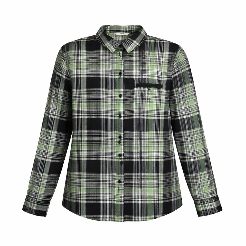 شومیز آستین بلند یقه برگردان زنانه مدل چهارخانه 